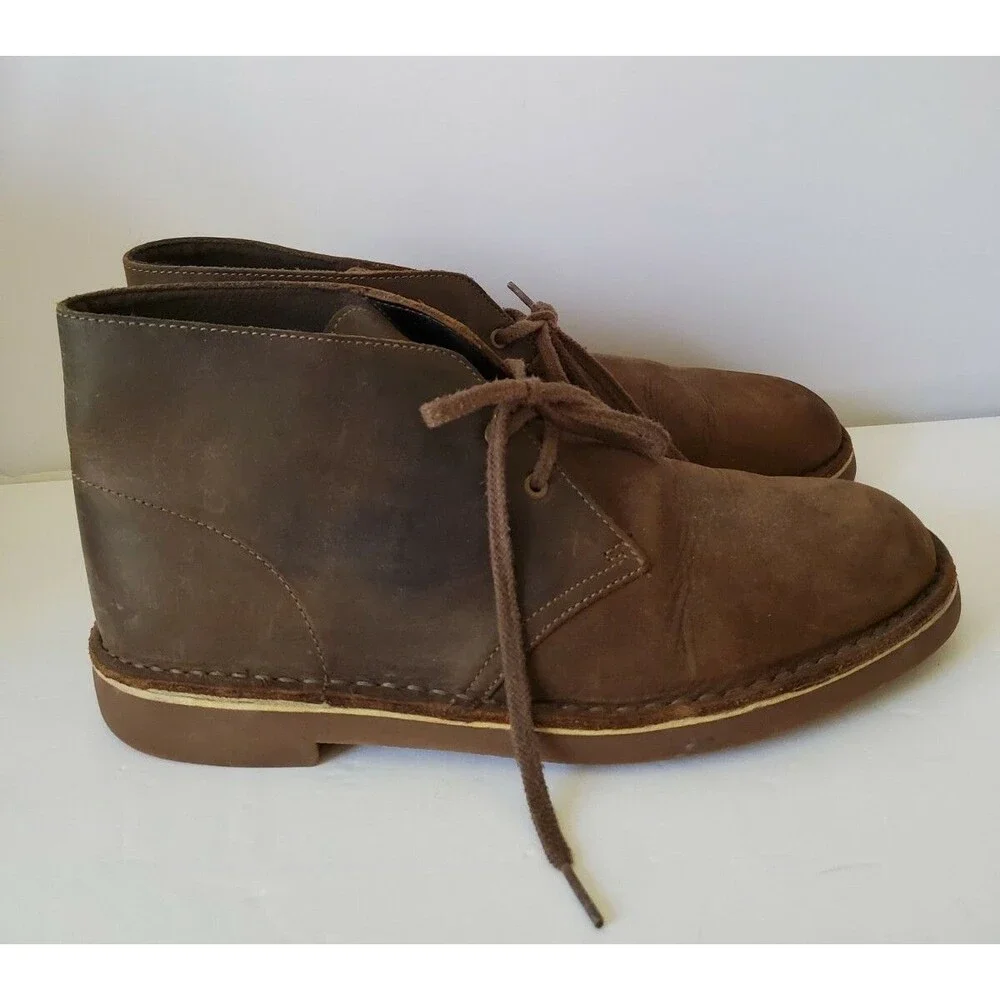 Clarks 15260 Desert Brown Boot leather Beewax Shoes Men's 9.5 Women 11 Ankle